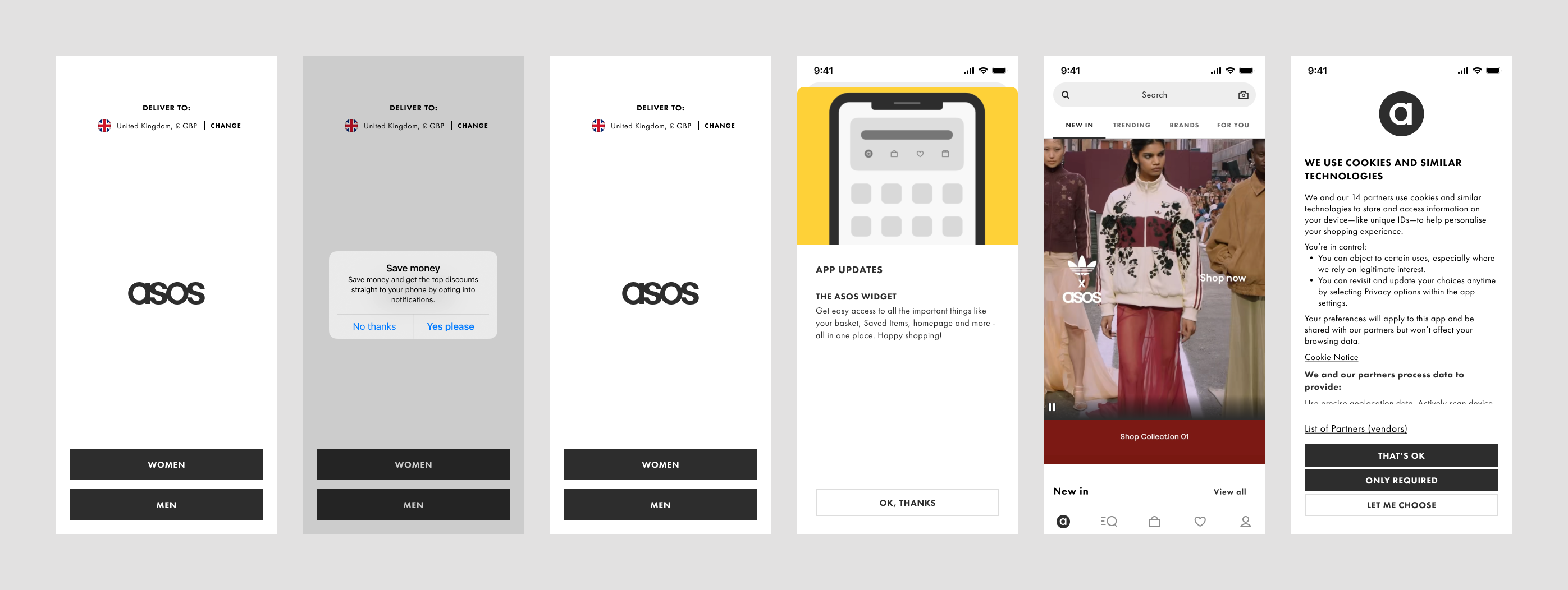 Current ASOS onboarding experience